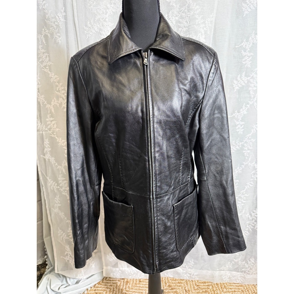 Reilly Olmes Butter Soft Black Leather Zip Up Jacket Indie Punk Grunge Matrix